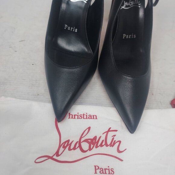 Christian Louboutin Black Strappy Condora Leather Pump - Picture 7 of 12